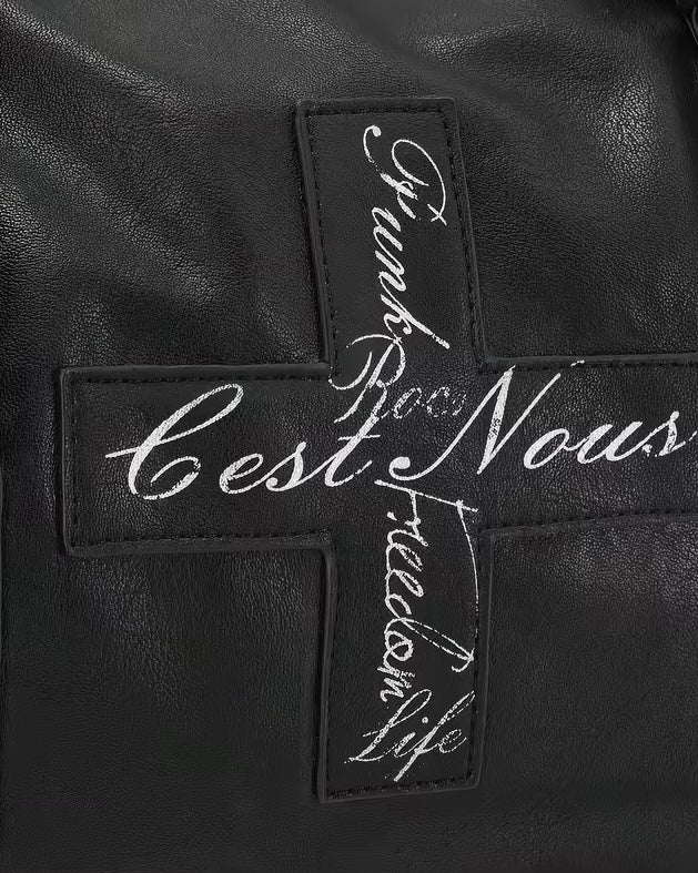 【Cest Nous】Graffiti Cross Leather Bag