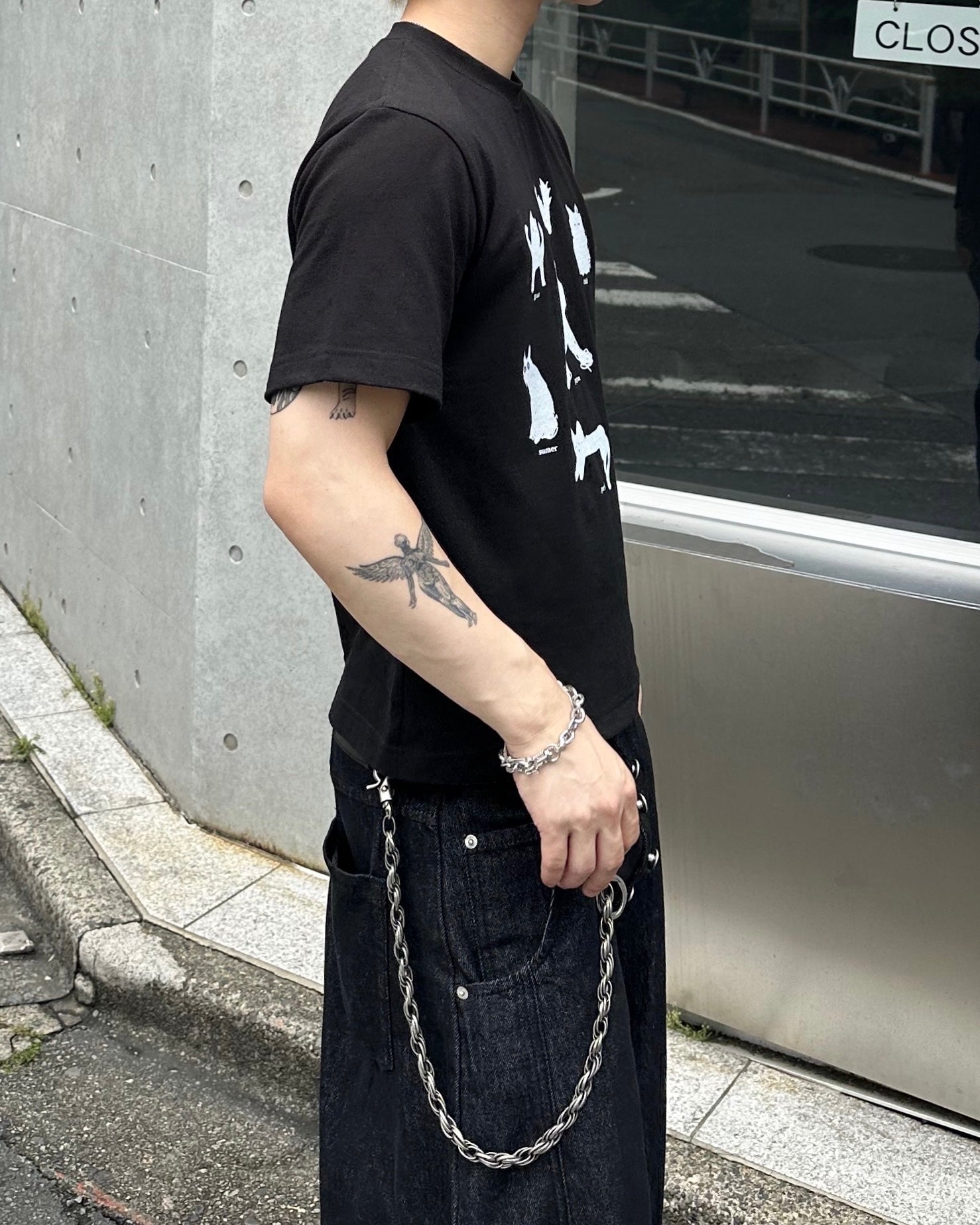 大阪店WEB限定受注制【Chikashitsu +】cat mood graphic t-shirt (2color)
