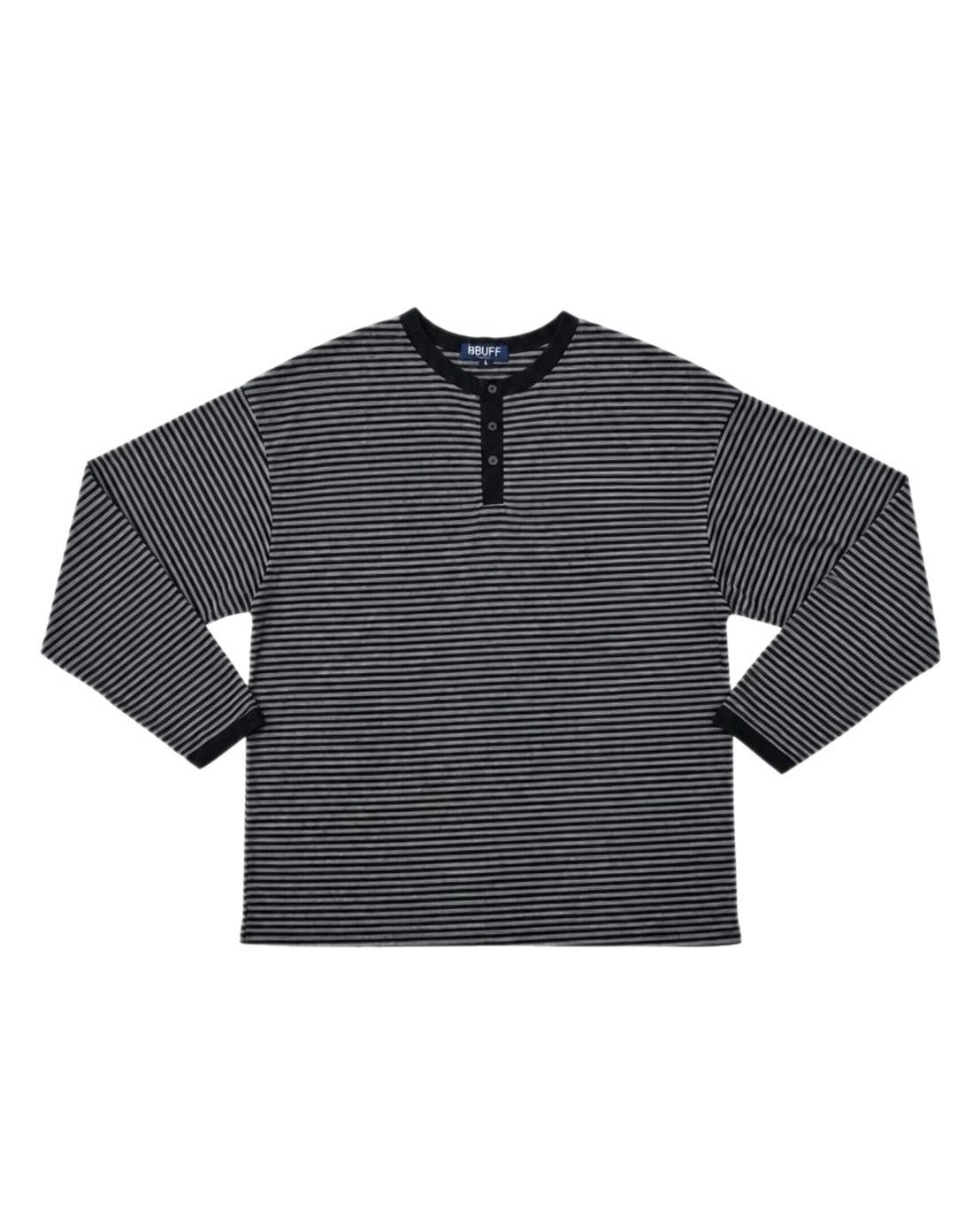 受注制【nmtc+】Striped Henley Long Sleeve