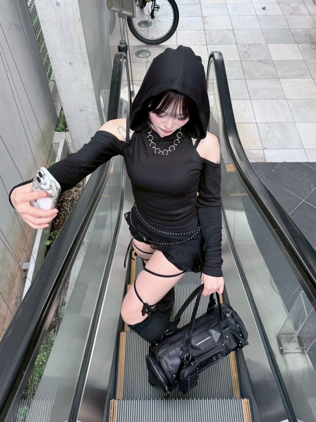受注制【nmtc+】back slit hoodie (3color)