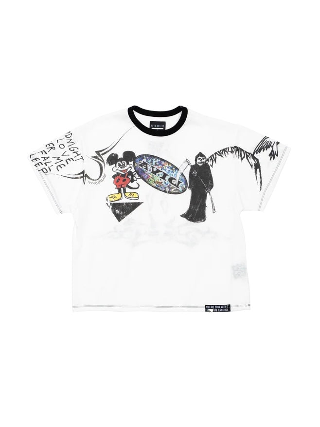 【F.V.V.O】Parody Graphic Ringer Tee