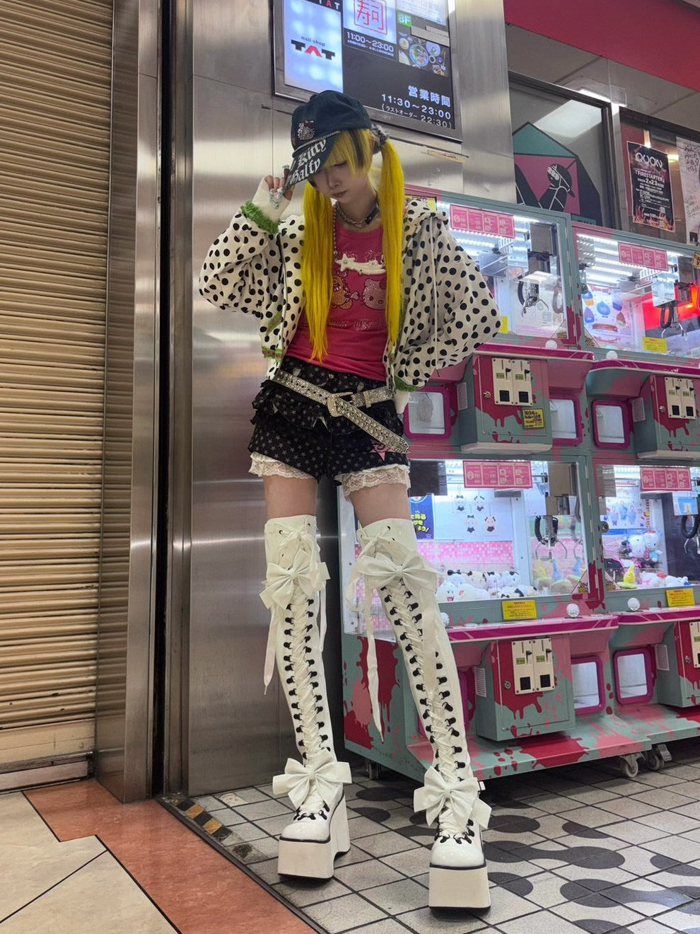国際配送【Never mind the XU】star print skirt pants (3color)