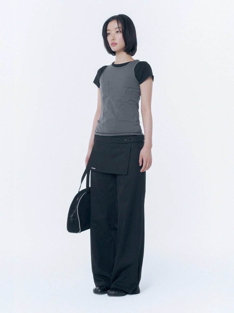 【Miseki seoul】Pocket pointed sleeveless