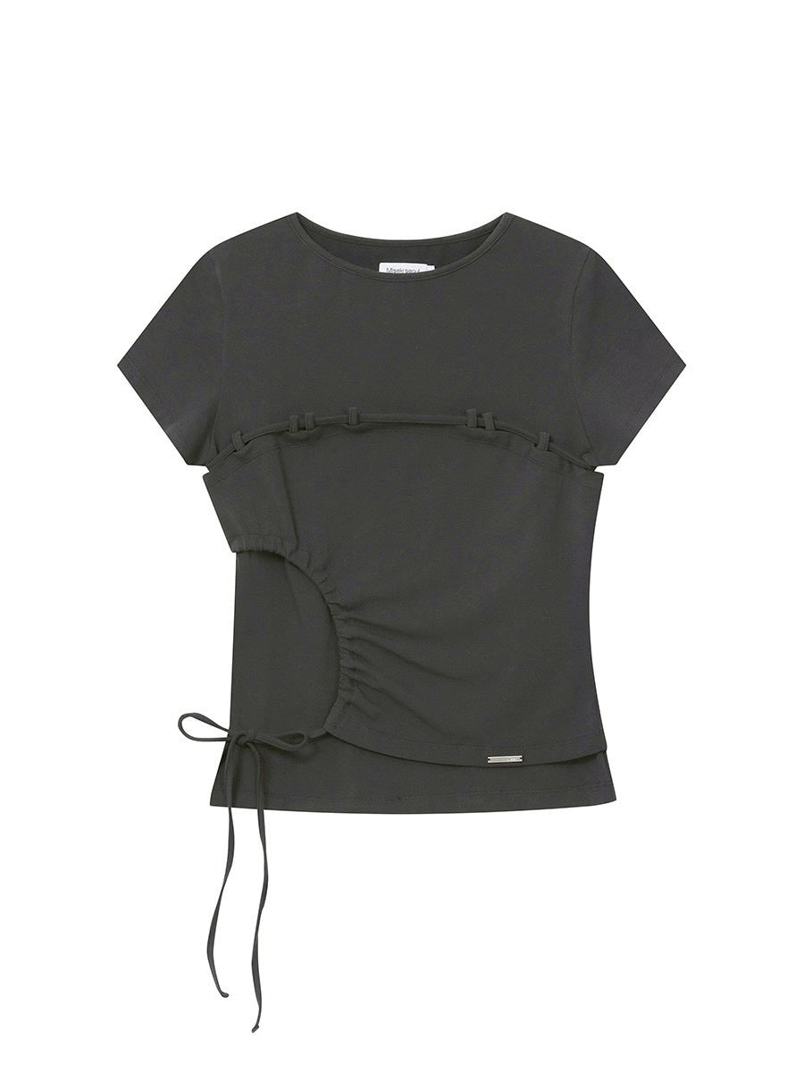 【Miseki seoul】String shirring short sleeve