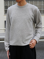 東京店WEB限定受注制【Chikashitsu +】cropped rib knit tee (2color)