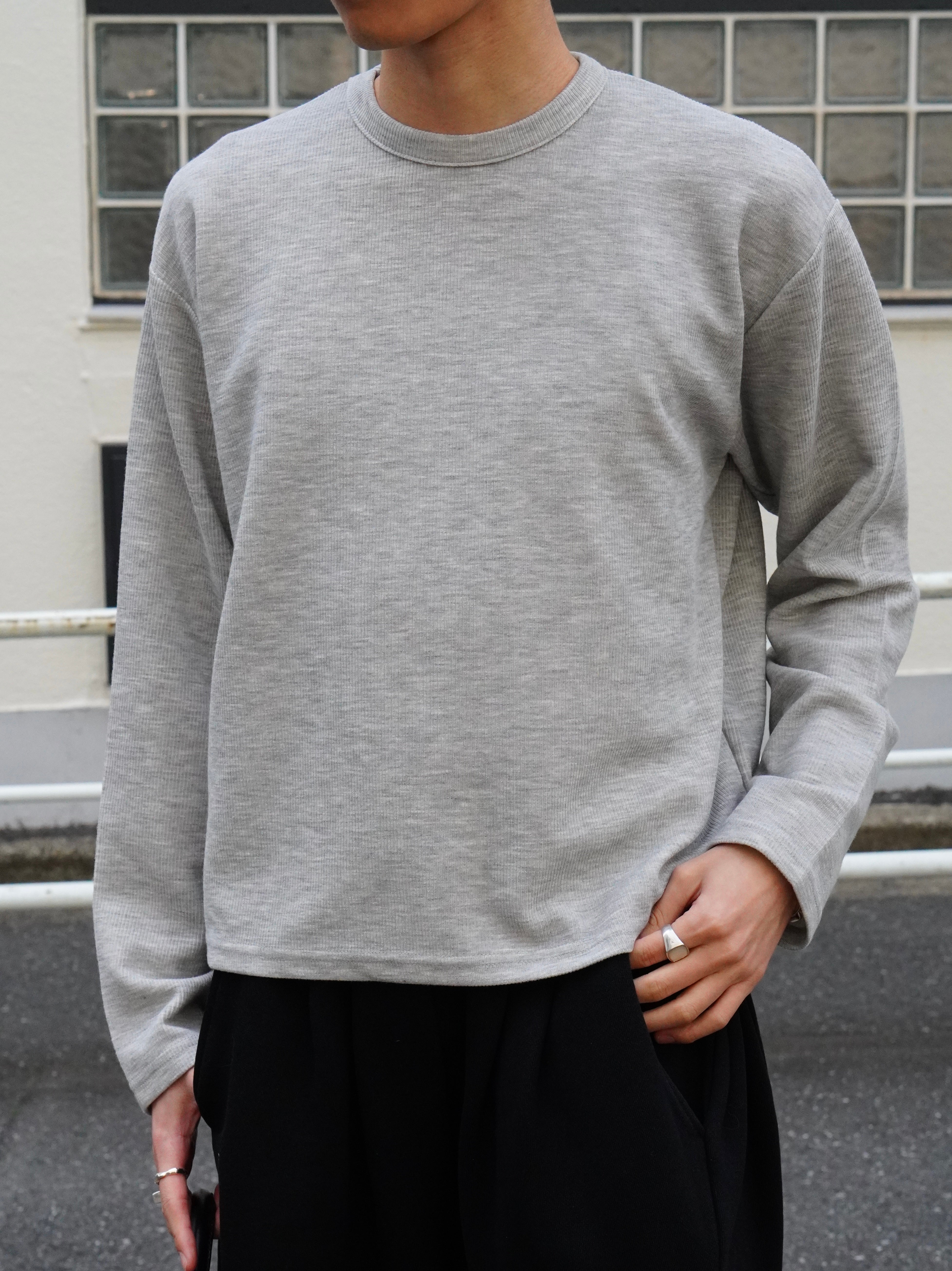 東京店WEB限定受注制【Chikashitsu +】cropped rib knit tee (2color)