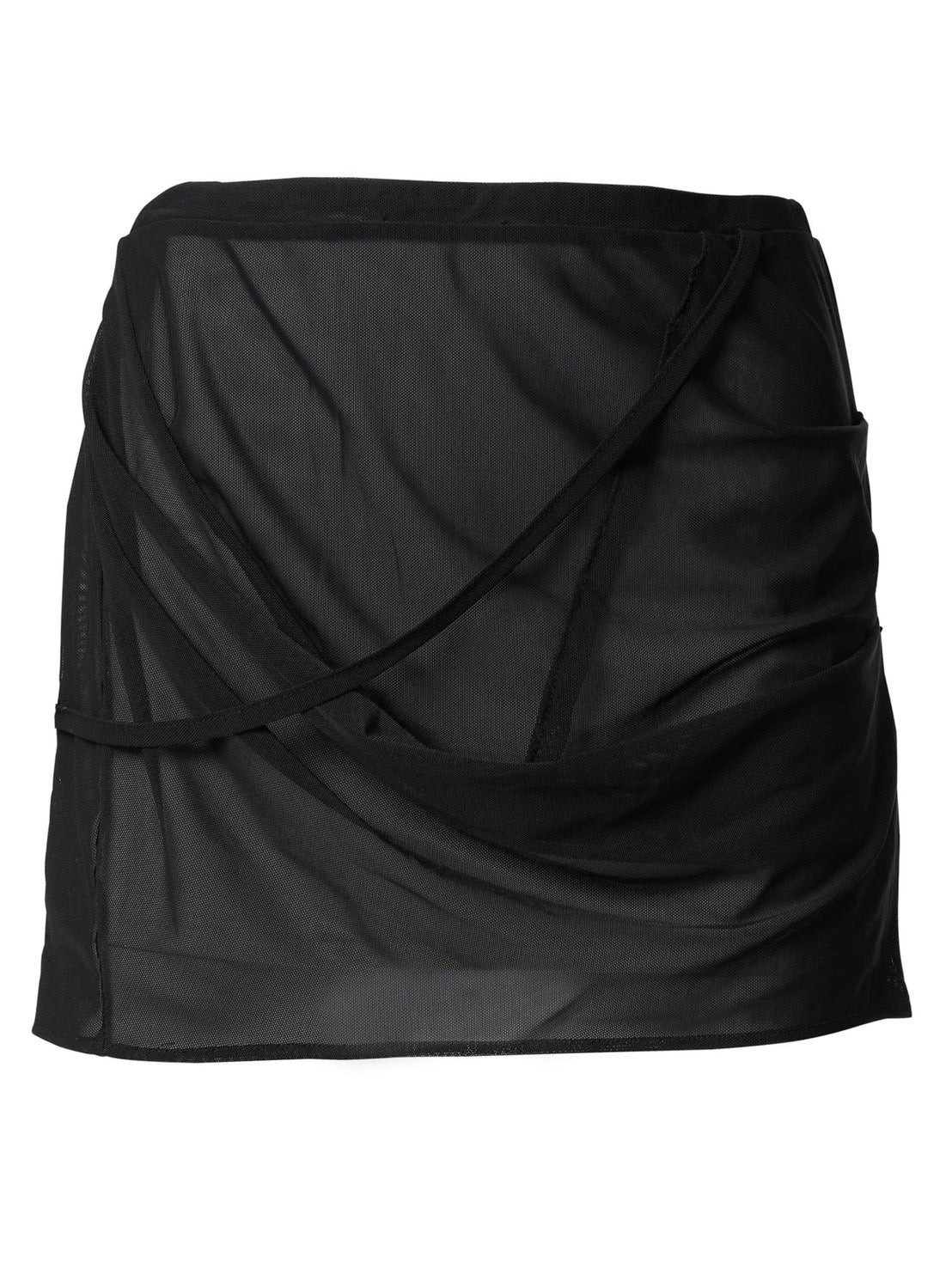 6/22 21:00発売【FLAREUP】Draped Mesh Layered Mini Skirt