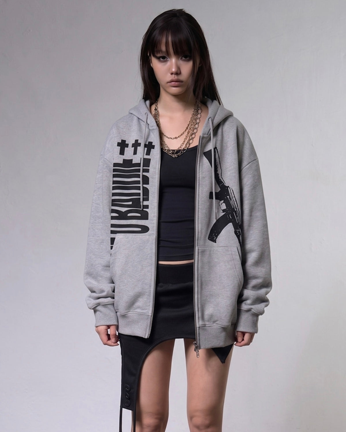 【FANCY CLUB】BADDIE HOODED ZIP-UP