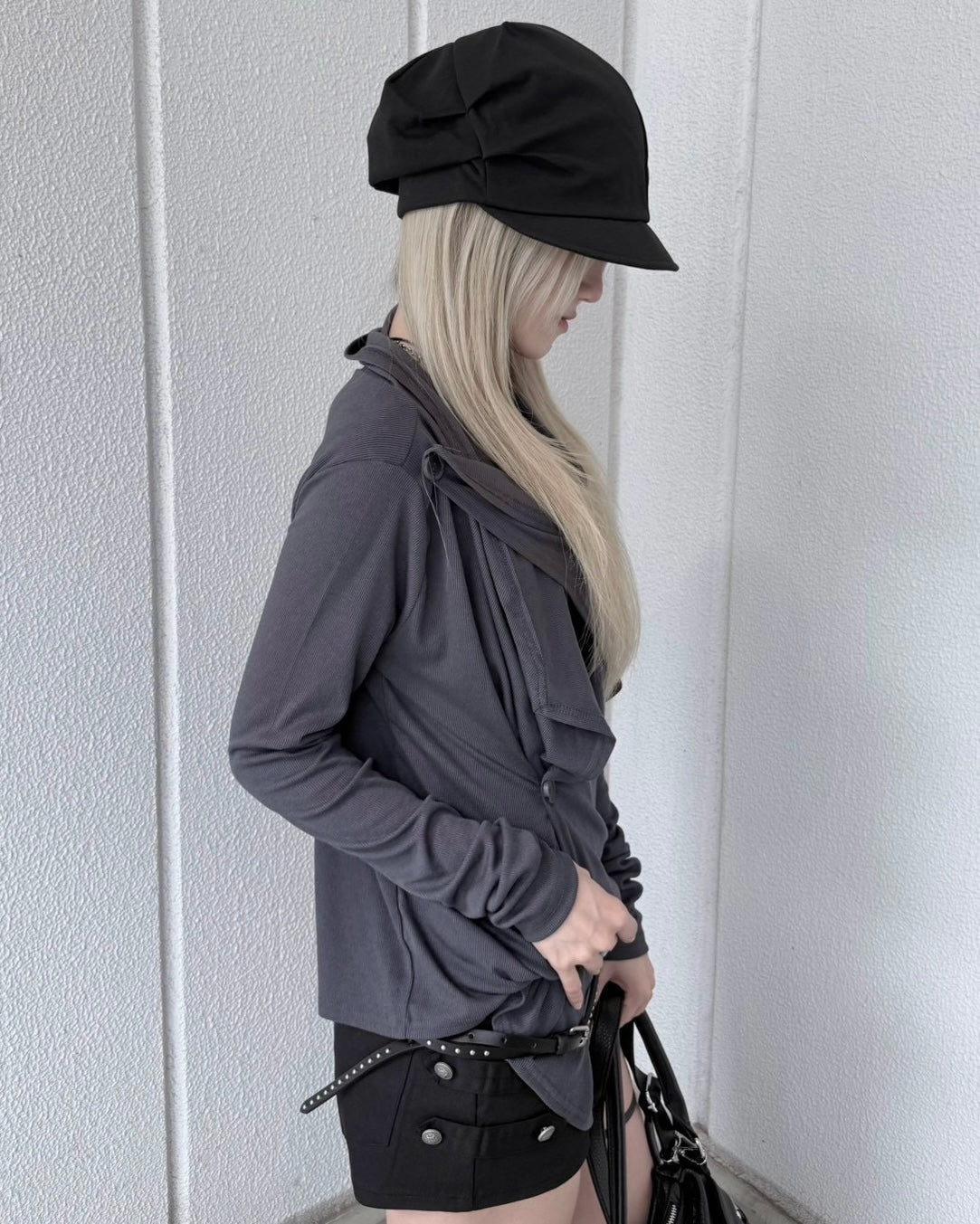 受注制【nmtc+】Layered Drape Cardigan