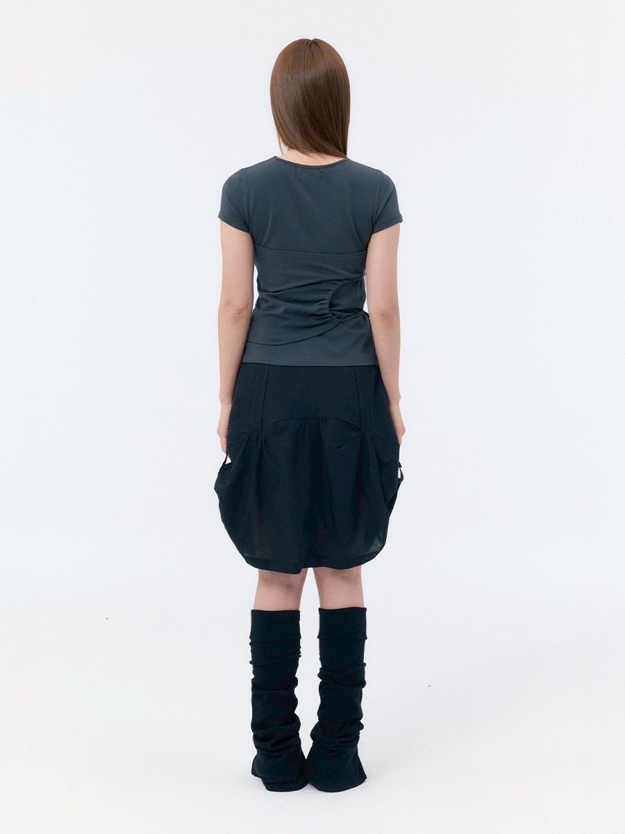 【Miseki seoul】String shirring short sleeve