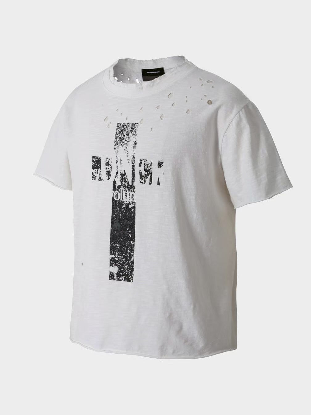 【roaringrad】Cross Damage Slub T-Shirt