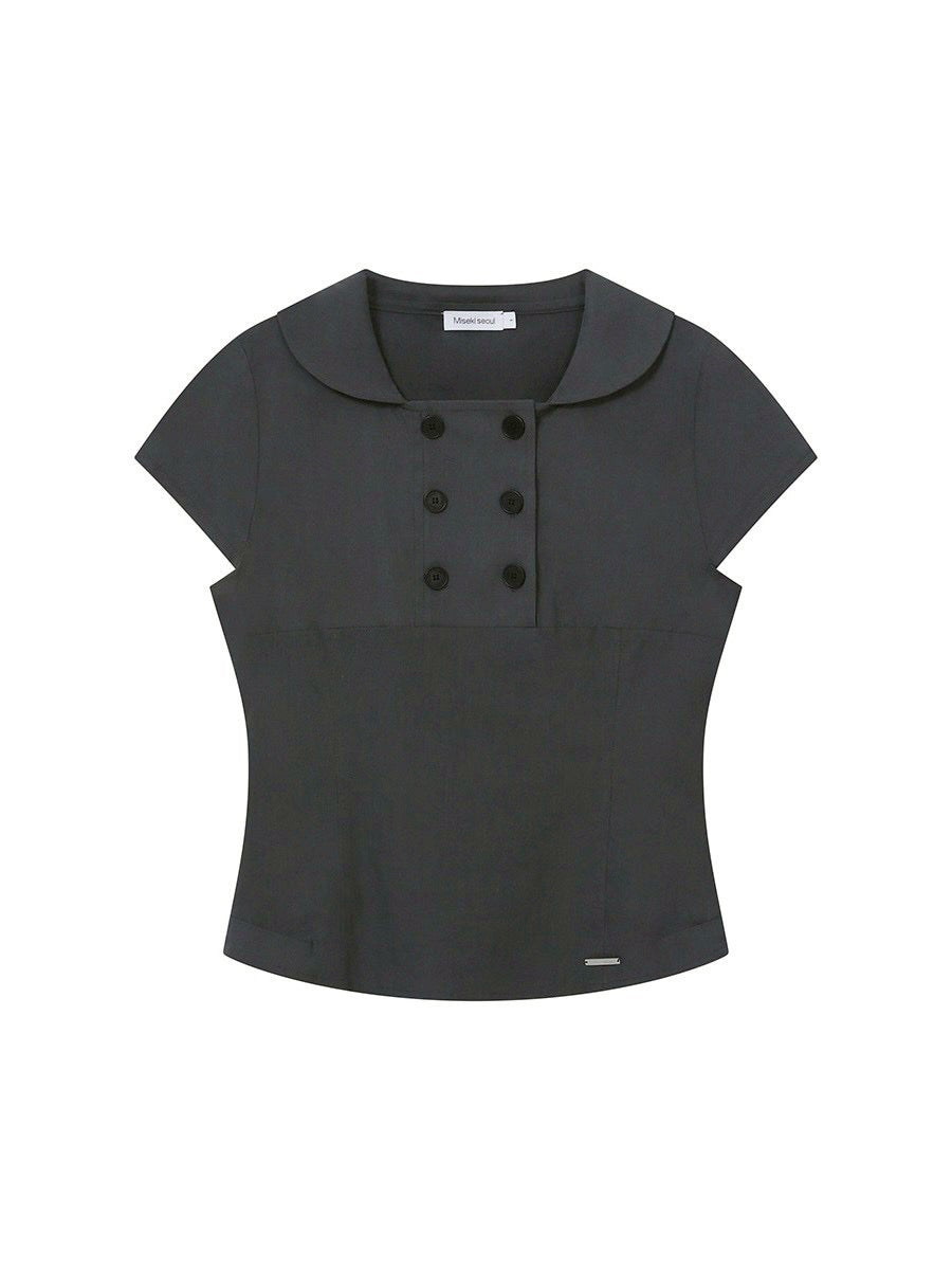 【Miseki seoul】Double button shirts top