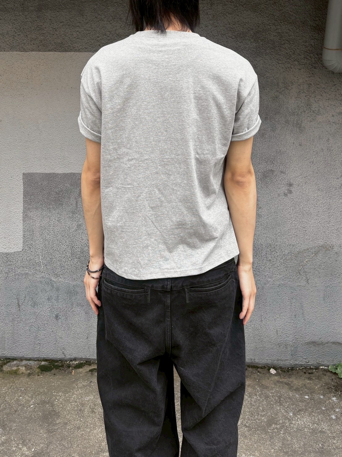 受注制【nmtc+】Washed Semi Crop Lettering Tee (3color)