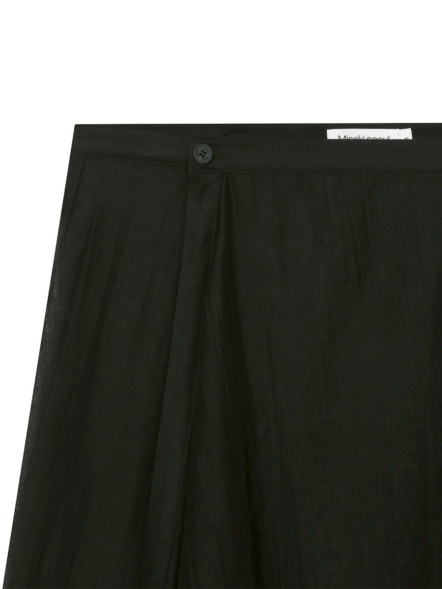 【Miseki seoul】Button layered wrap skirt
