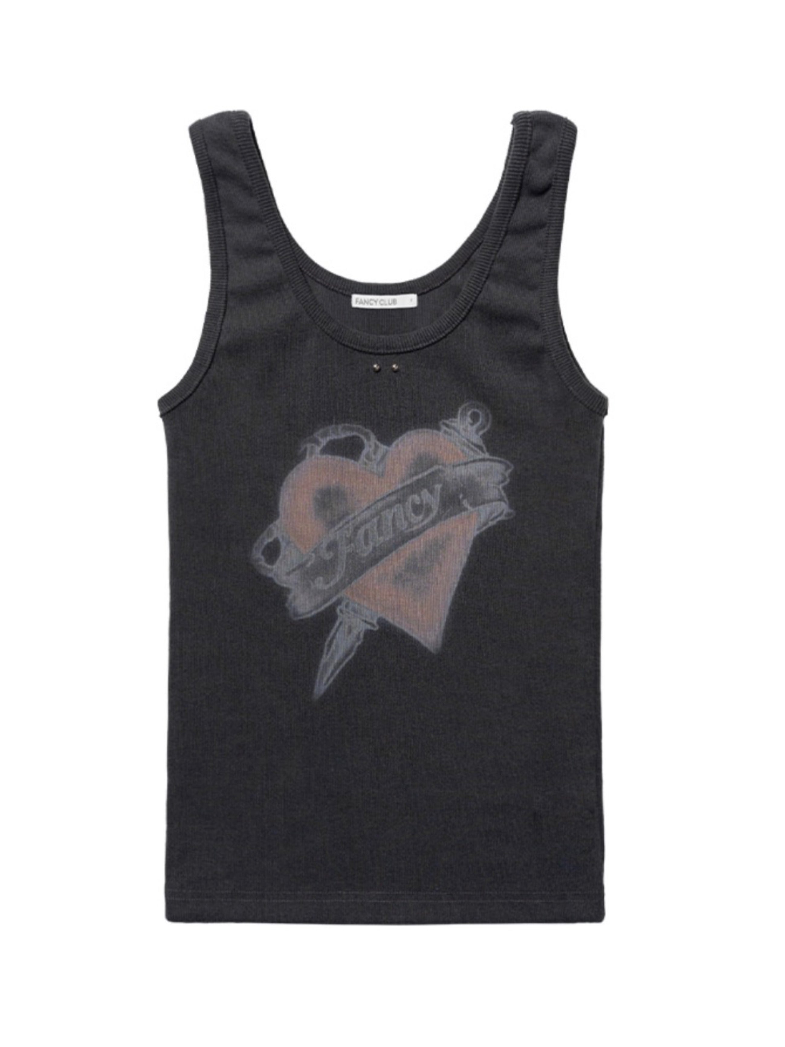 【FANCY CLUB】WASHED HEART SLEEVELESS