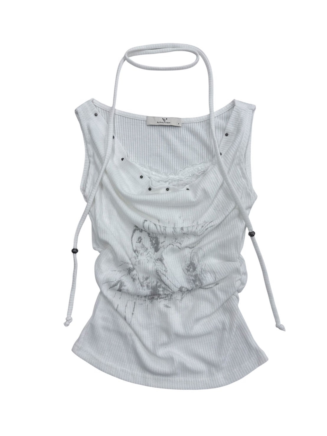 7/4 20:00発売 受注制【nmtc+】Doodle Lace Sleeveless Tee Muffler Set (2color)