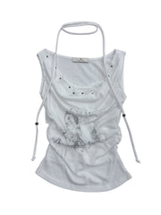 7/4 20:00発売 受注制【nmtc+】Doodle Lace Sleeveless Tee Muffler Set (2color)