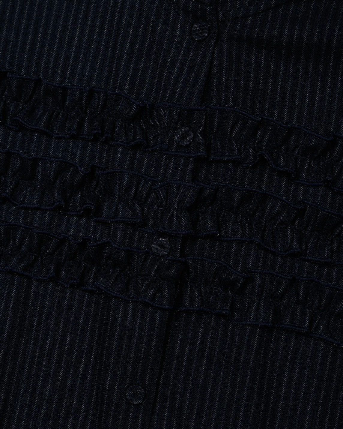 【Uglyshadow】STRIPE RUFFLE HOODED SHIRT