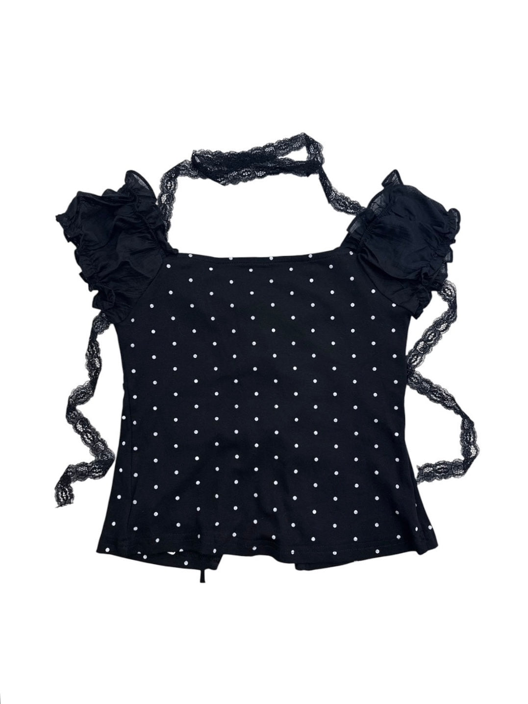 【nmtc+】Dot Lace Ribbon Blouse (2color)