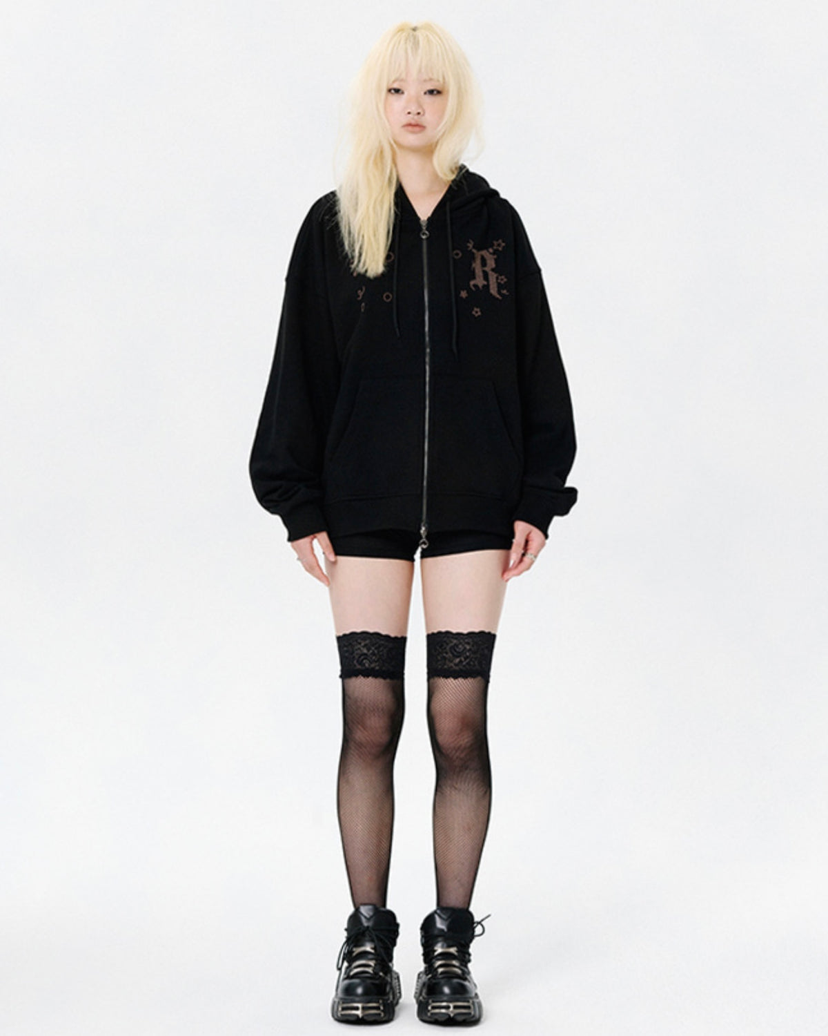 【runningHIGH】EAR ZIP UP HOODIE