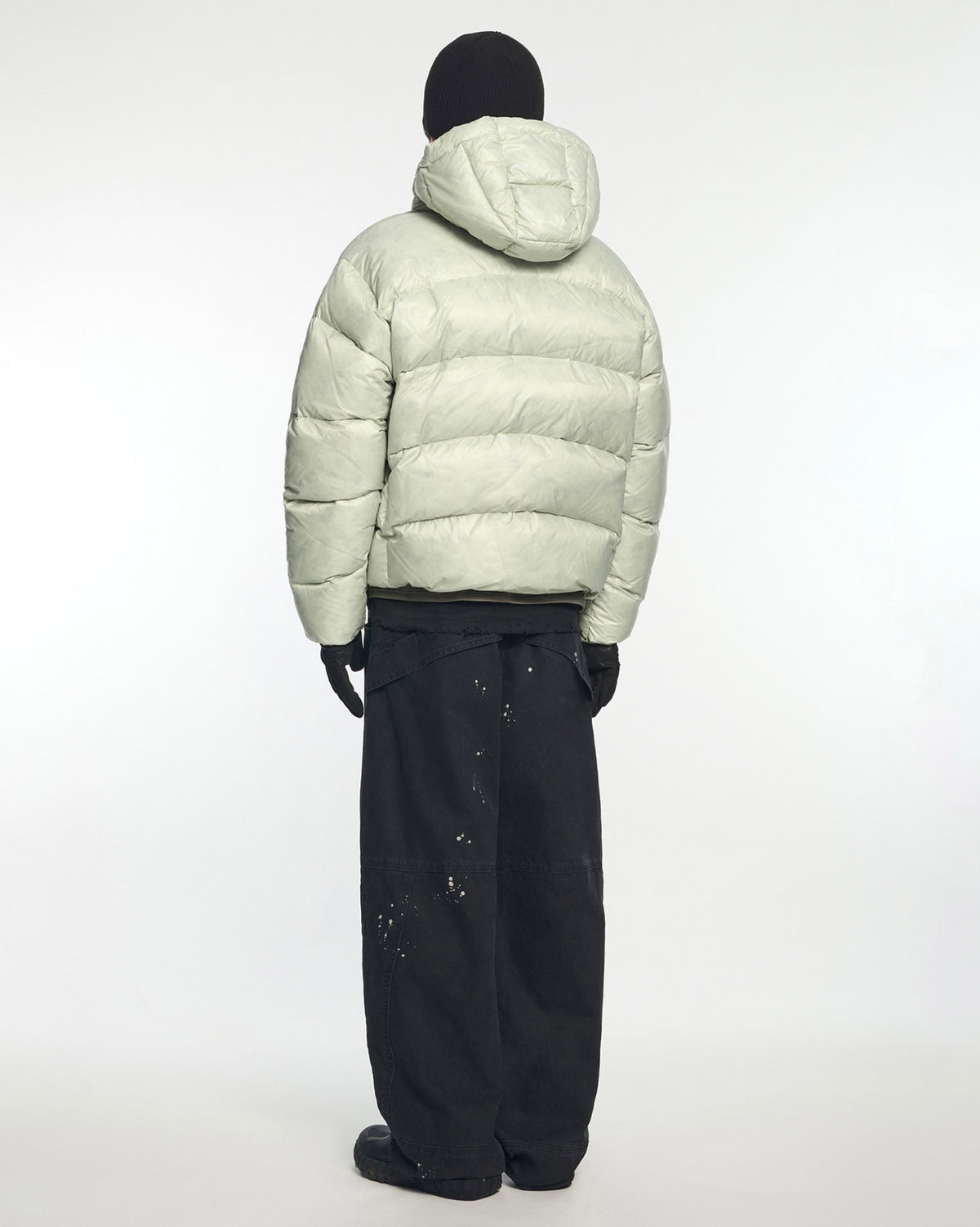 【NOMANUAL】SLANT CROP HOODED DUCK DOWN