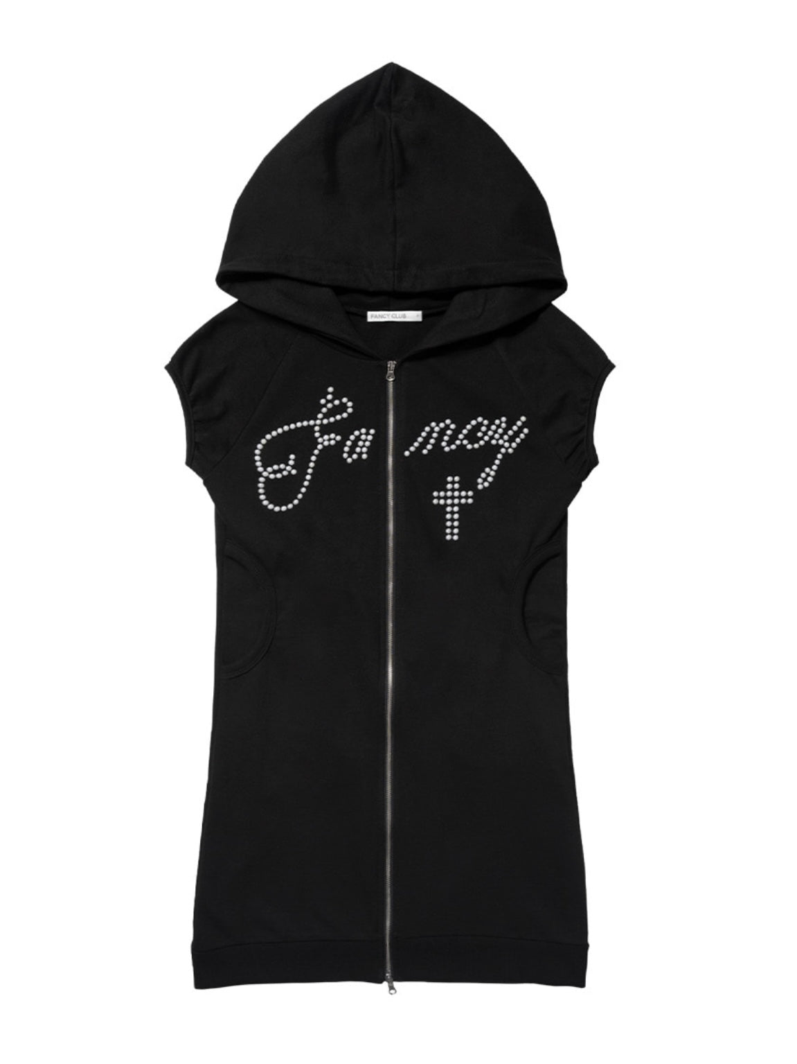 【FANCY CLUB】HOTFIX PUFF SLEEVE HOOD ONE-PIECE