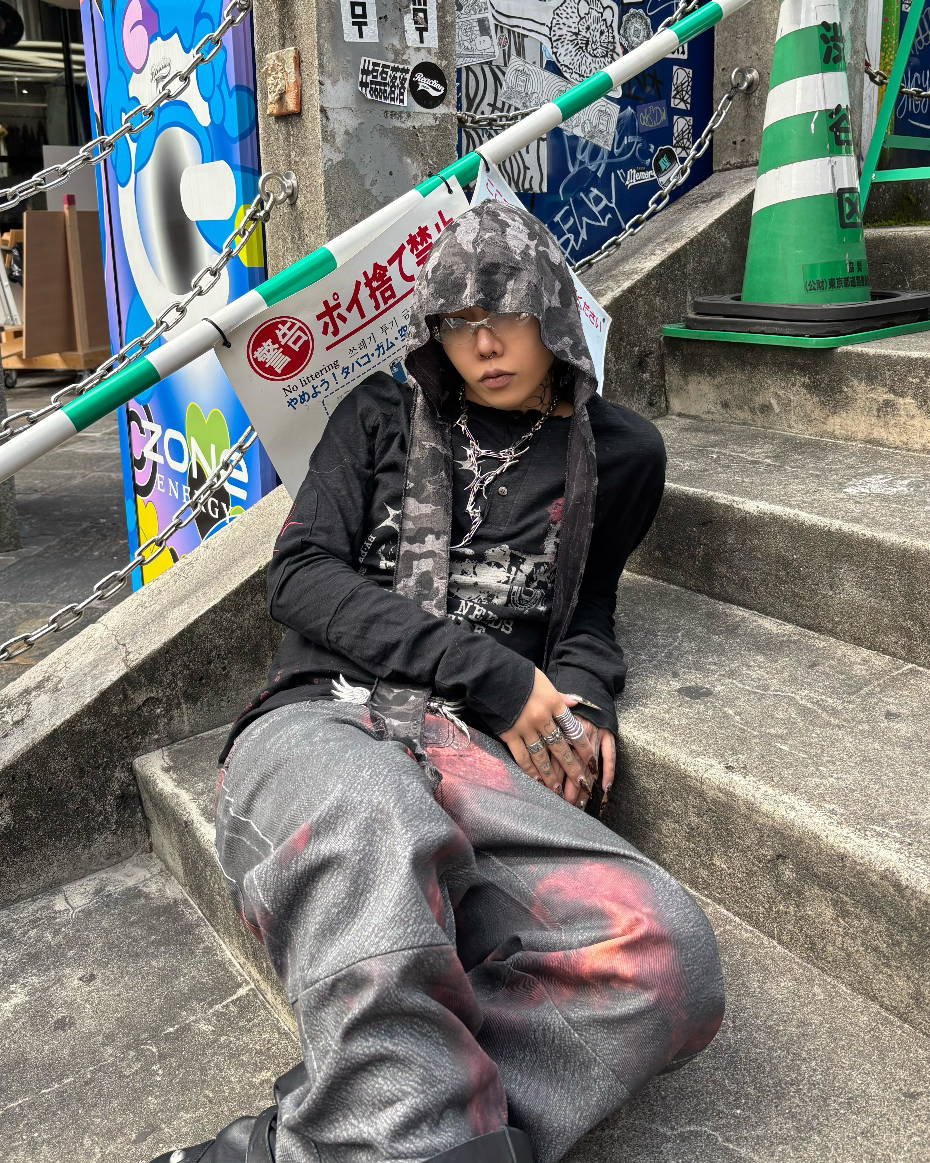 国際配送【Never mind the XU】damage camouflage balaclava