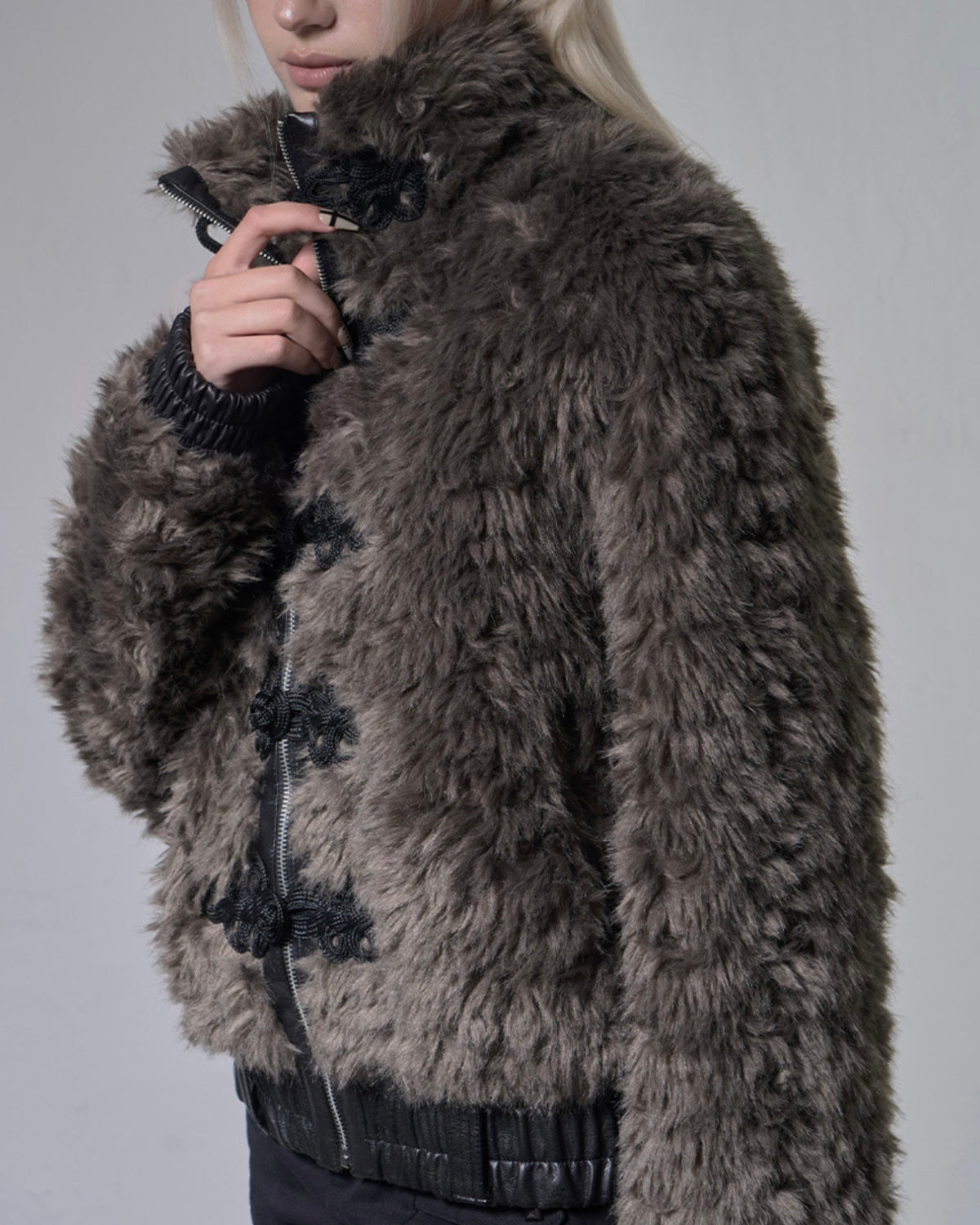 【FANCY CLUB】TOGGLE LEATHER FUR JACKET