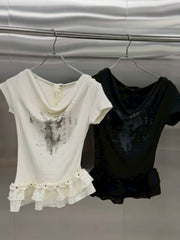 6/5 20:00発売 受注制【nmtc+】Drape Neck Frill Tee Scarf Set (3color)