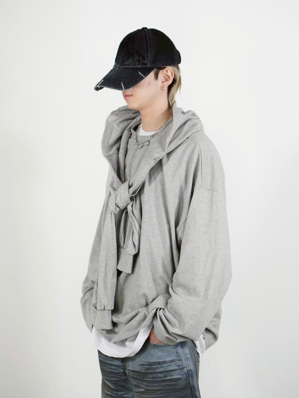 【Chikashitsu +】layered oversized long sleeve (2color)