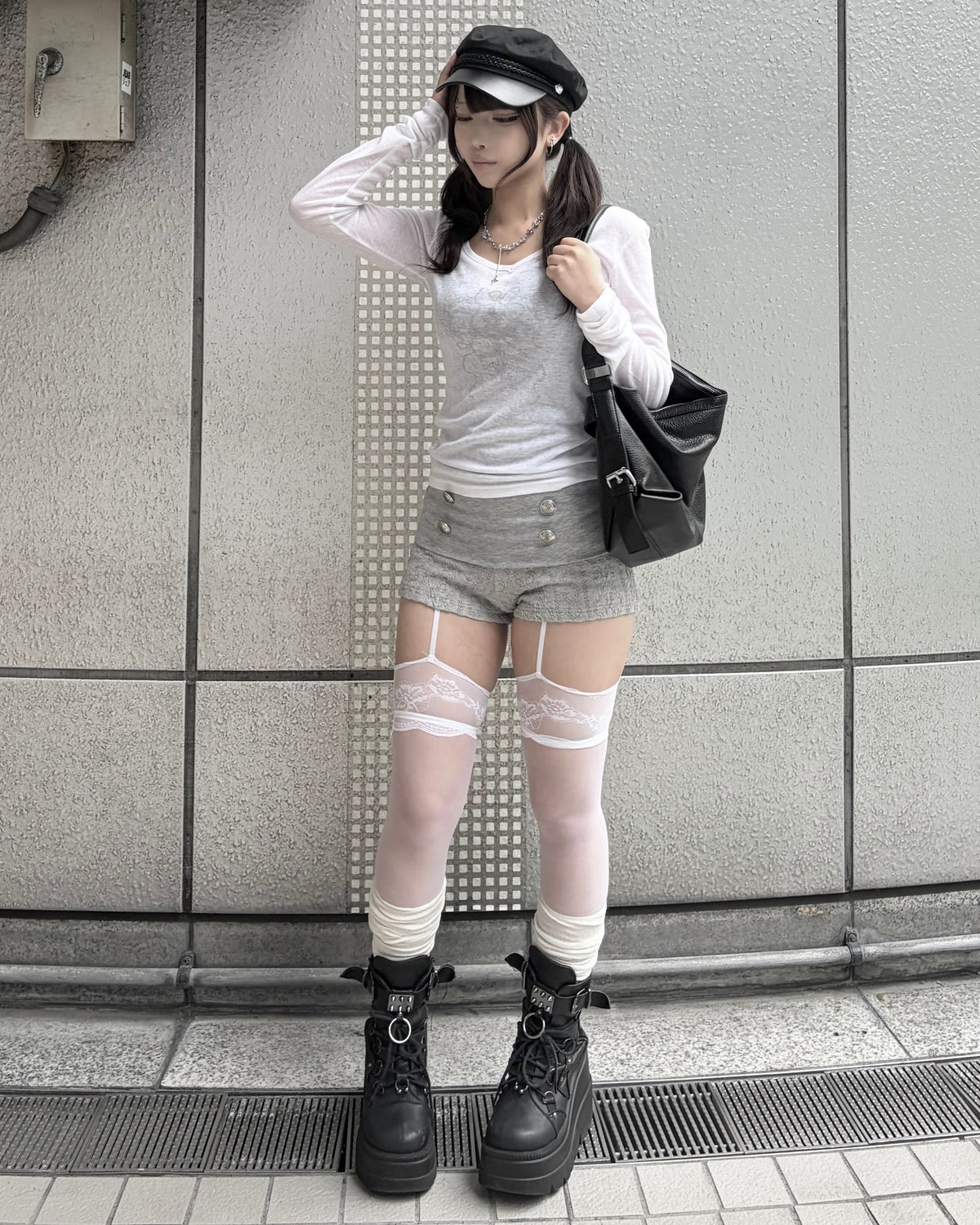 受注制【nmtc+】Double Button Knit Micro Shorts (2color)