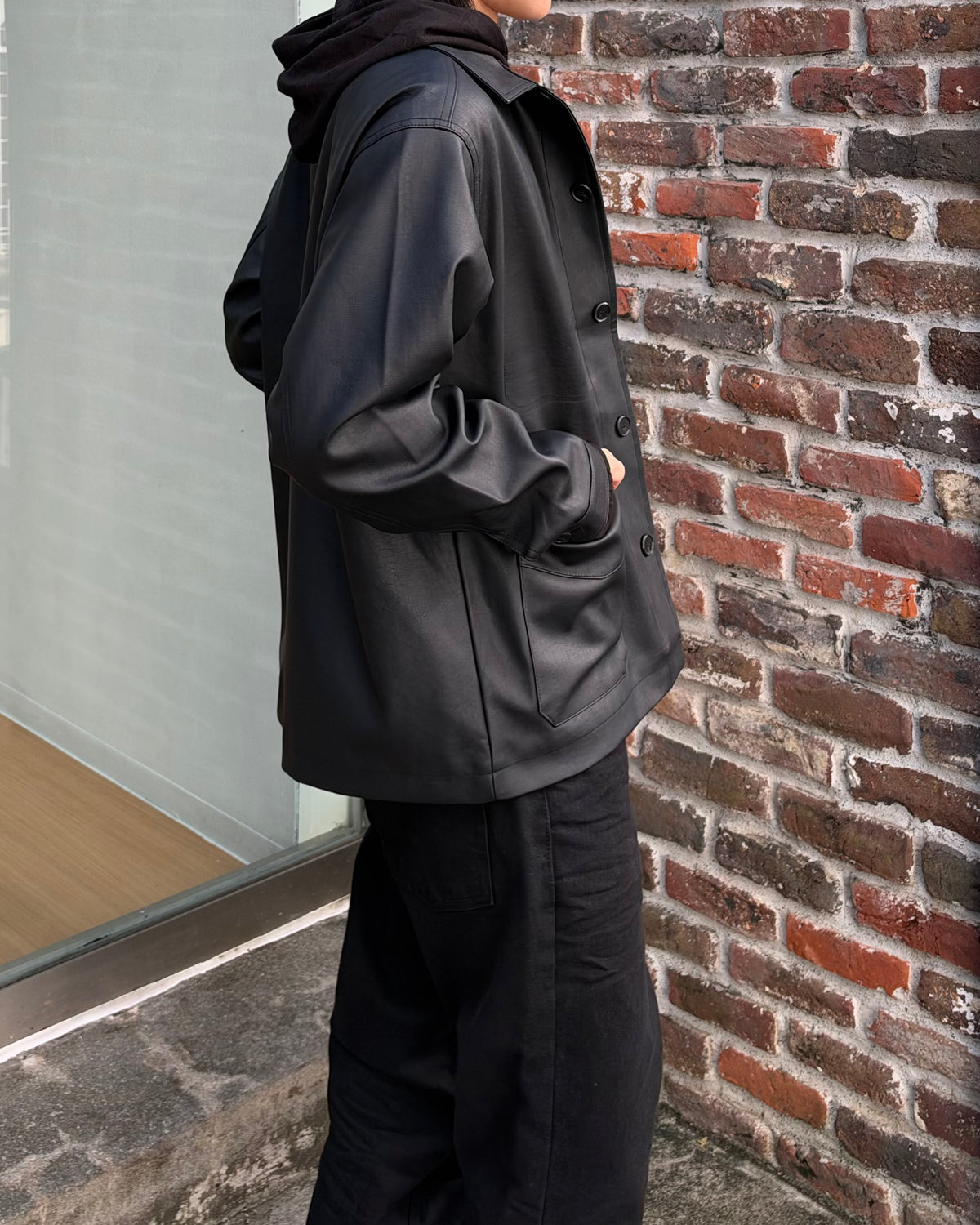 受注制【youll】faux leather work jacket
