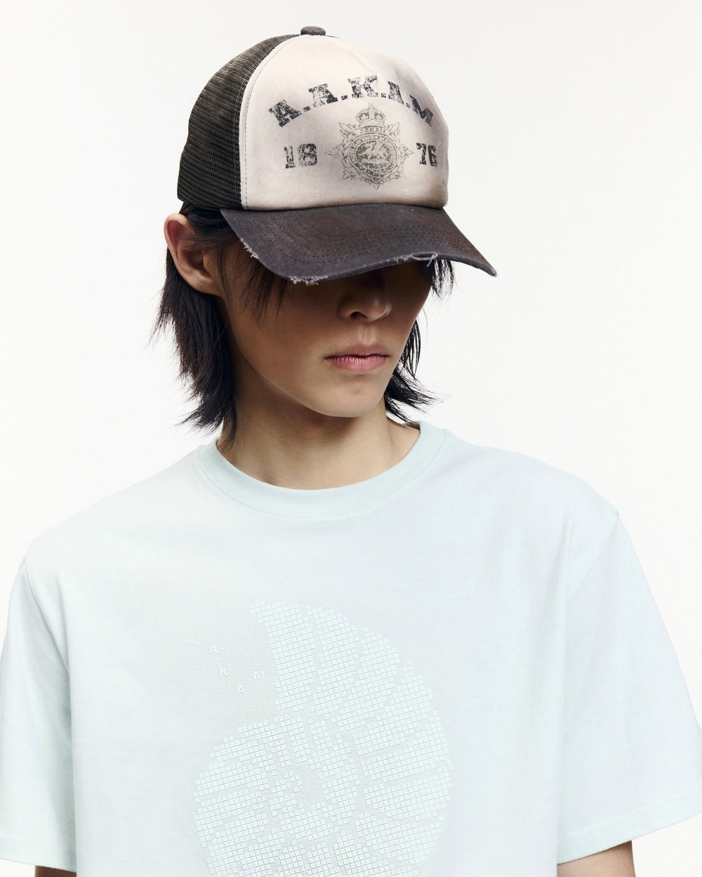 【AAKAM】Dirty Washed Trucker Cap