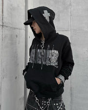 国際配送【Never mind the XU】studded skull hoodie