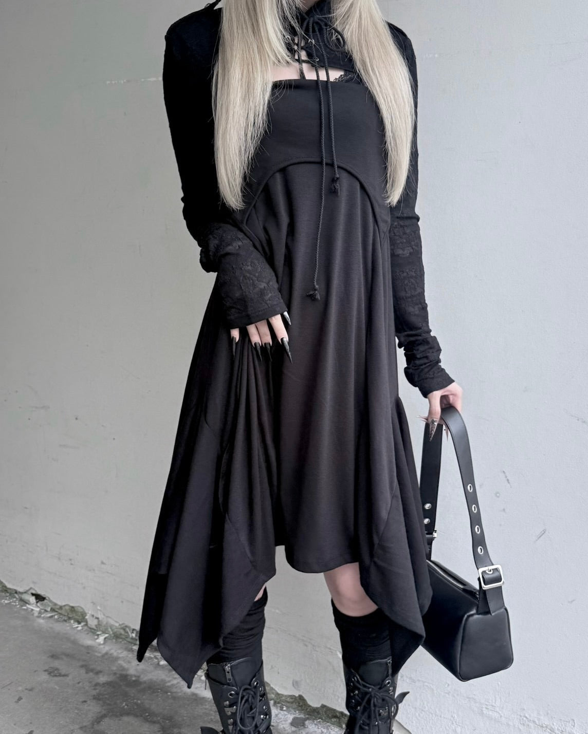 受注制【nmtc+】Curve Layered Long Skirt (2color)