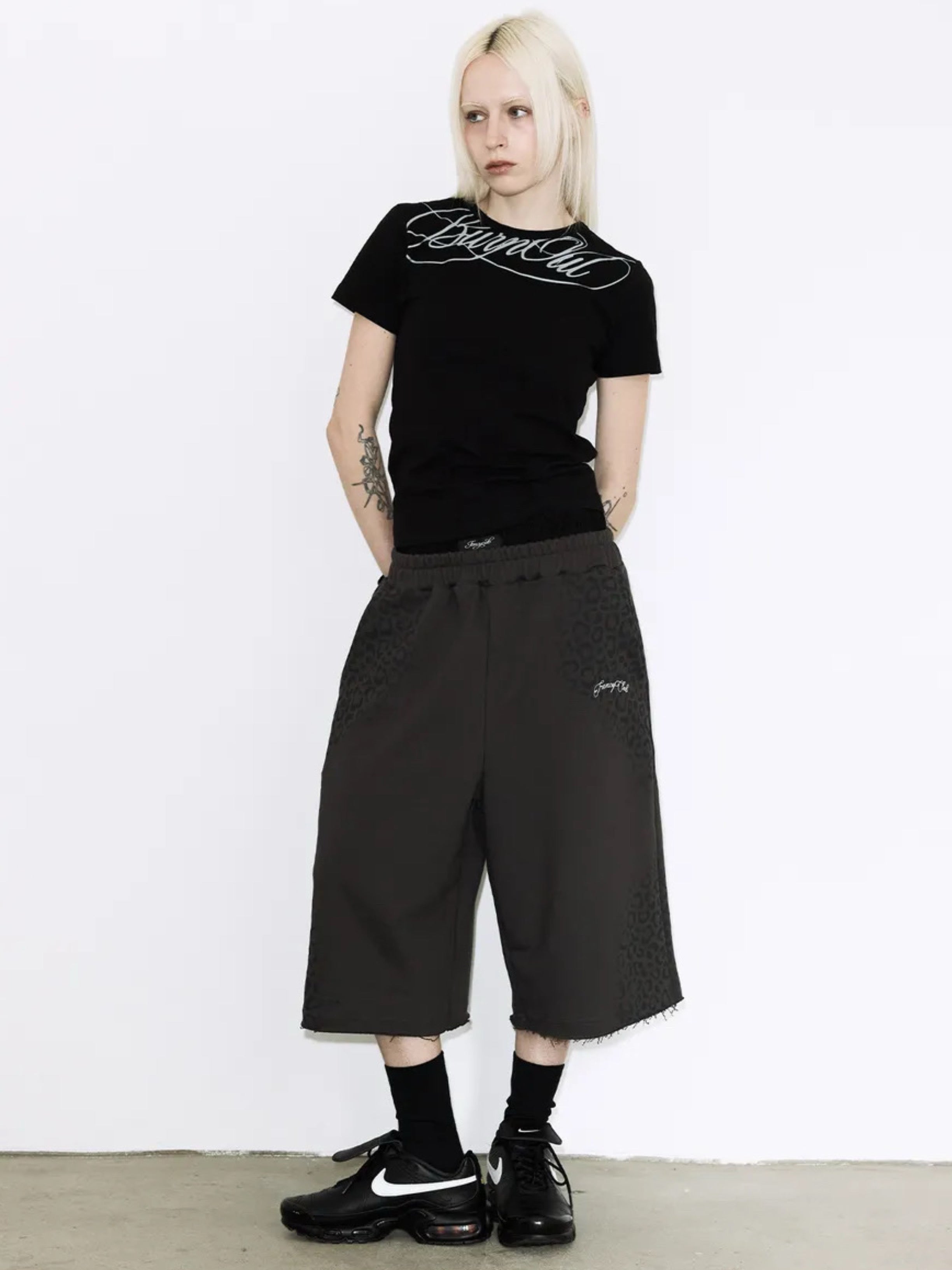 【FANCY CLUB】LEOPARD SAGGING BERMUDA PANTS