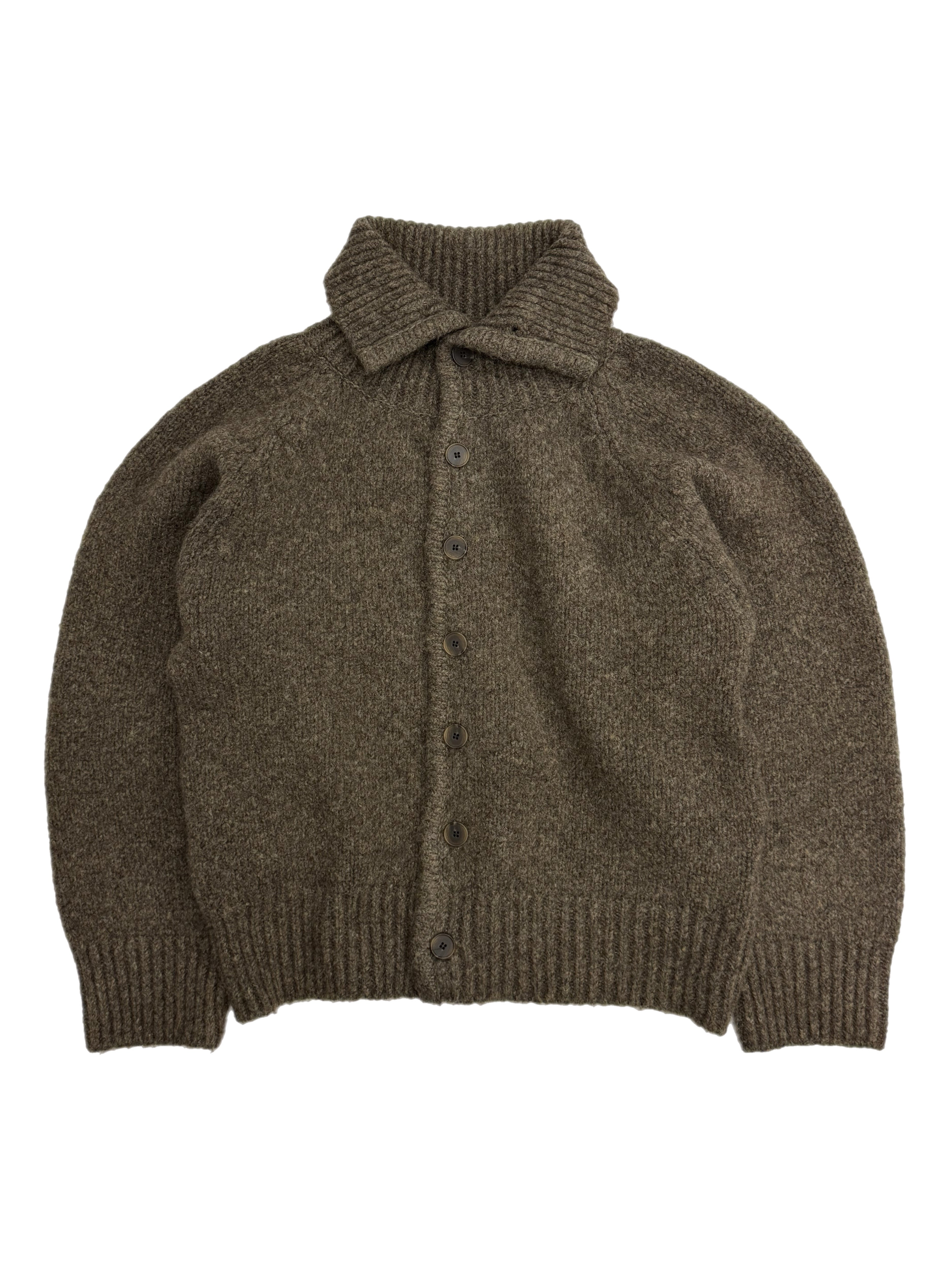 受注制【Chikashitsu +】high neck wool knit cardigan / 【チカシツプラス】ハイネックウールニットカーディガン (3color)