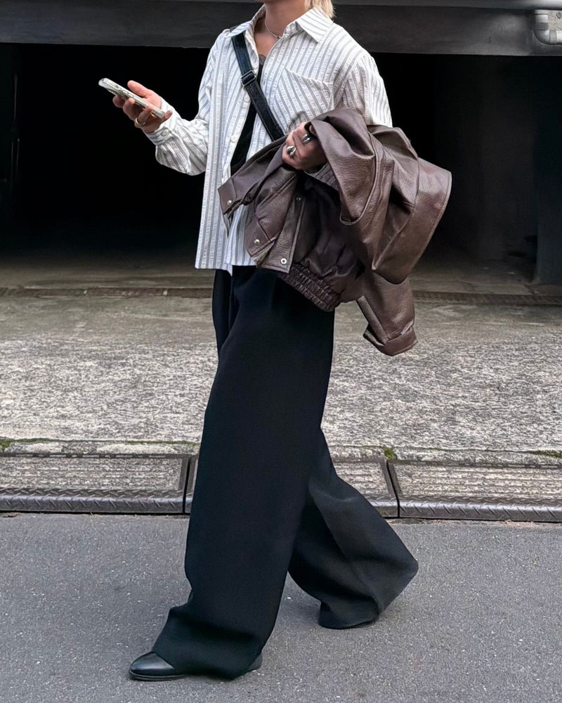 国際配送【RENOL】stripe boxy shirt