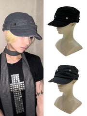 国際配送【Never mind the XU】double belt strap cap (2color)