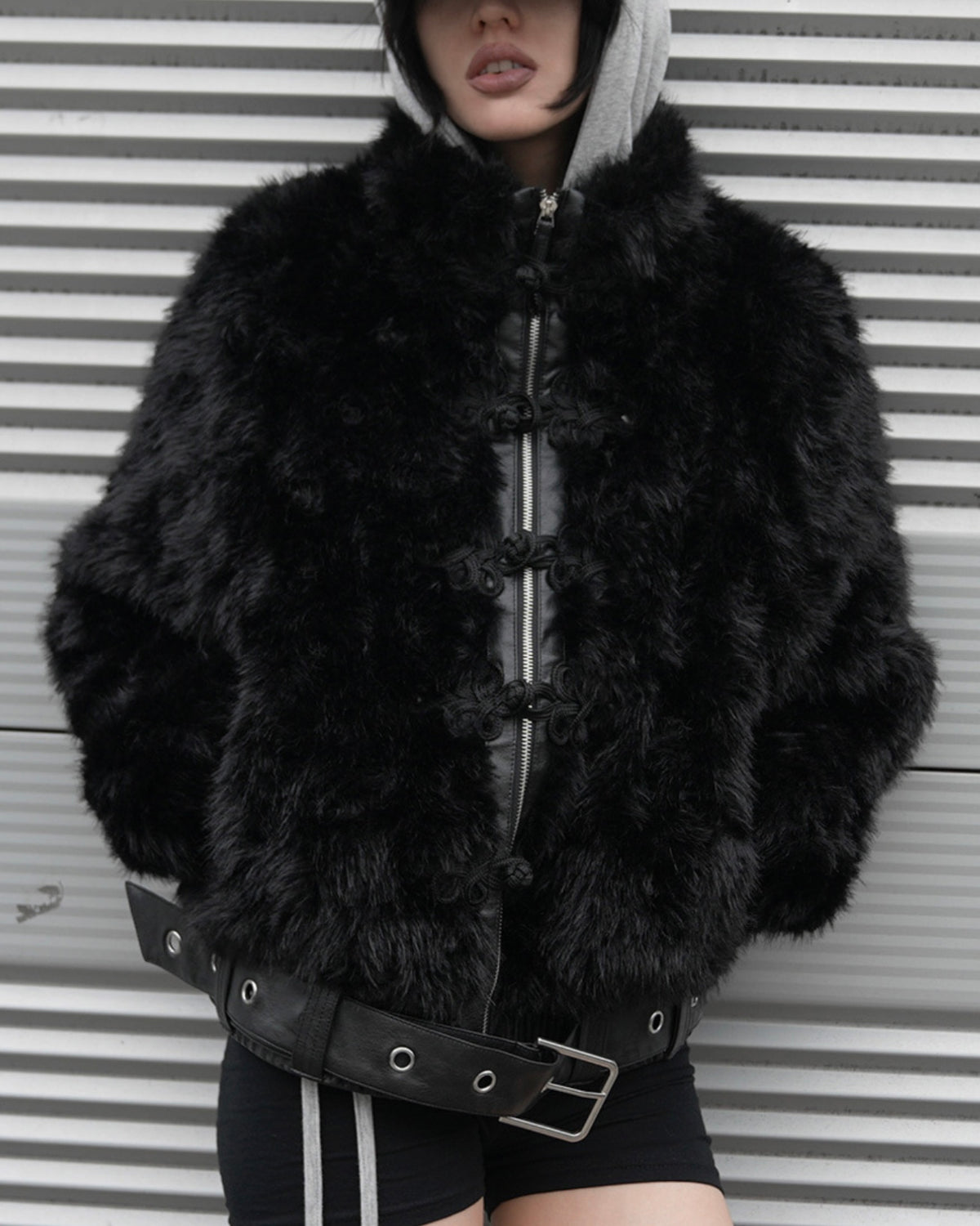 【FANCY CLUB】TOGGLE LEATHER FUR JACKET
