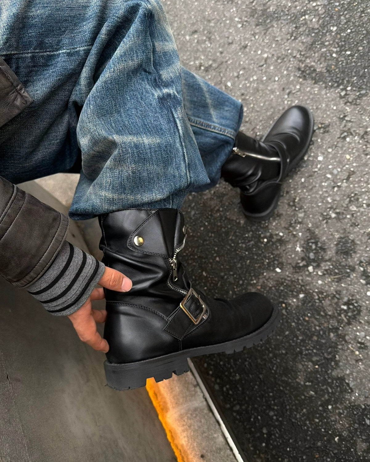 国際配送【RENOL】leather biker boots