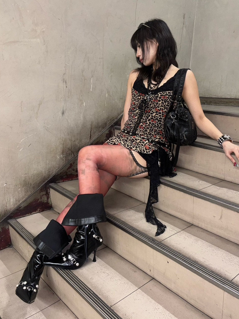 7/11 20:00発売【BABY09】leopard frill lace sleeveless