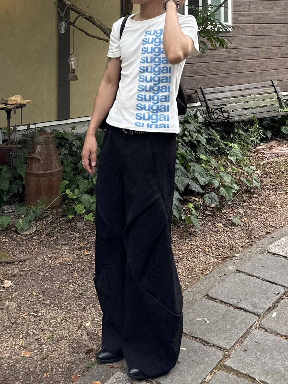 国際配送【RENOL】stacked logo print tee
