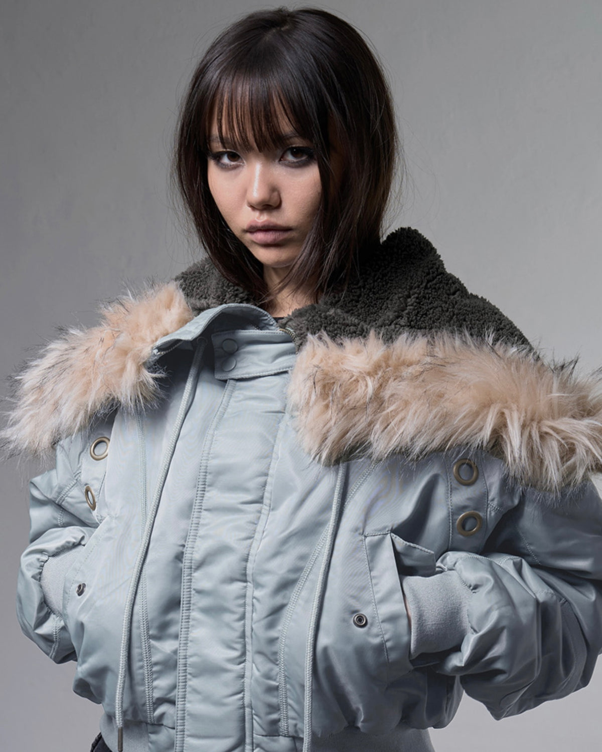 【FANCY CLUB】EYELET FUR MA-1
