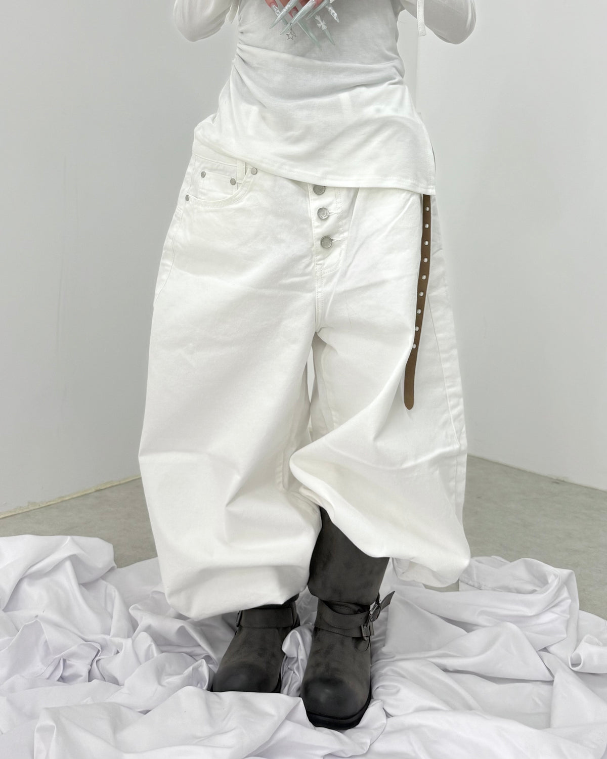 名古屋店WEB限定【nmtc+】Double Waist wrap Cover Pants (2color)