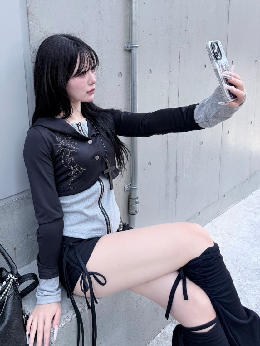 3/1 20:00発売 受注制【nmtc +】bi color vintage zip up hoodie / 【エヌエムティーシープラス】バイカラービンテージジップアップパーカー (2color)