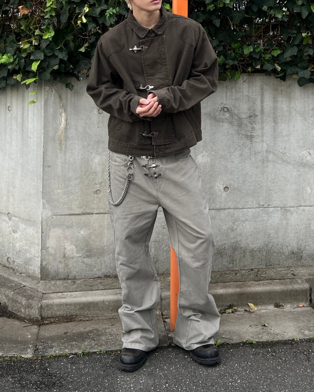 大阪店WEB限定受注制【Chikashitsu +】design hook cropped jacket (3color)