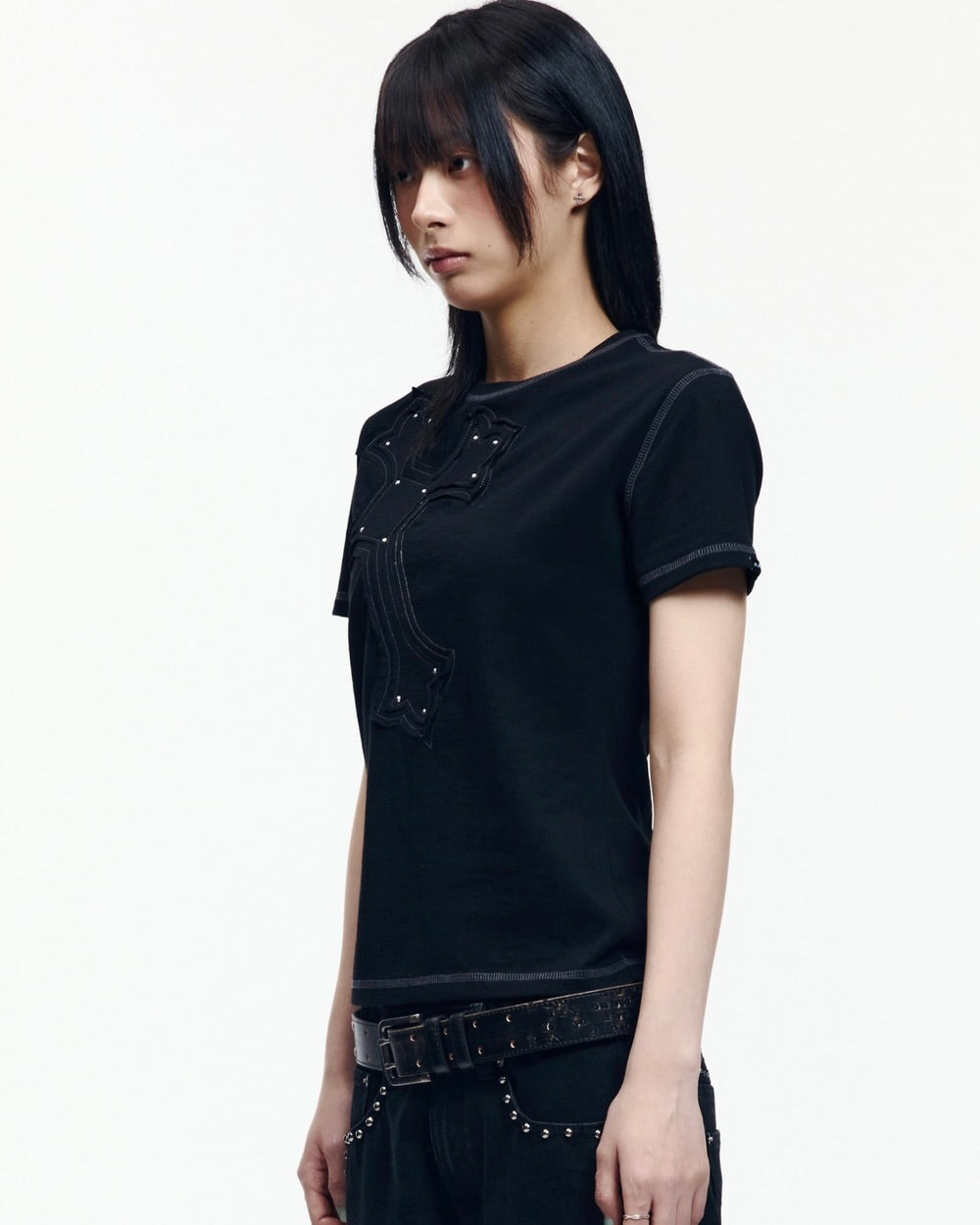 【AAKAM】Big Patch CROS2 Half Top