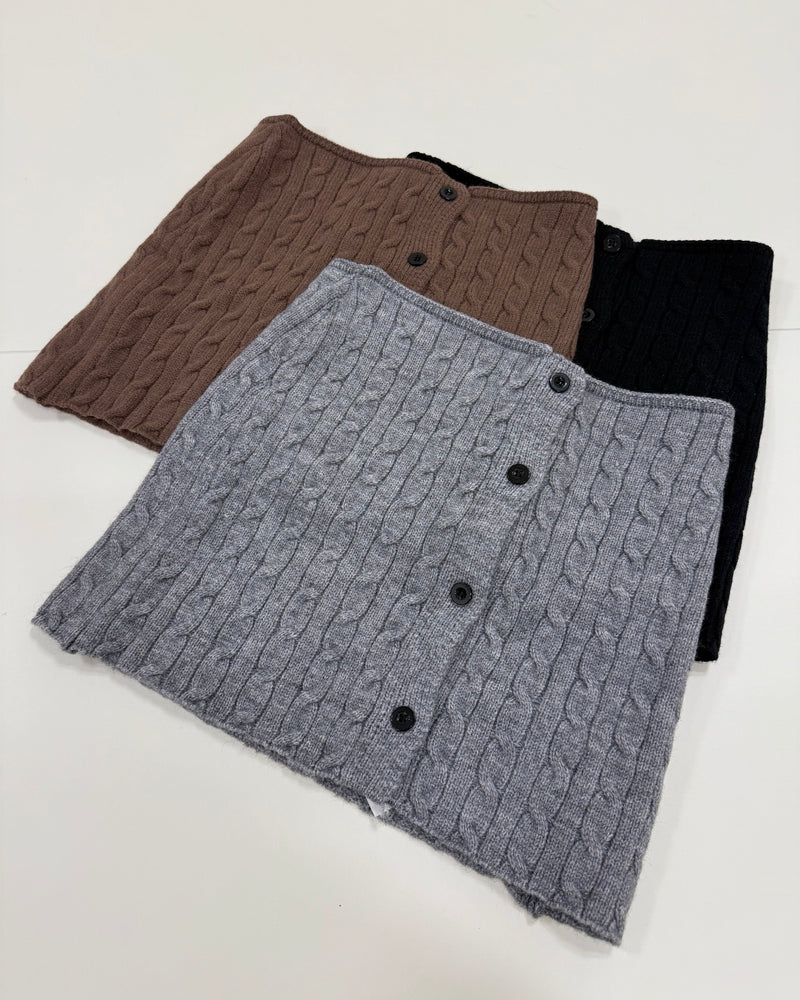 国際配送【Nerd out XU】knit layered skirt (3color)