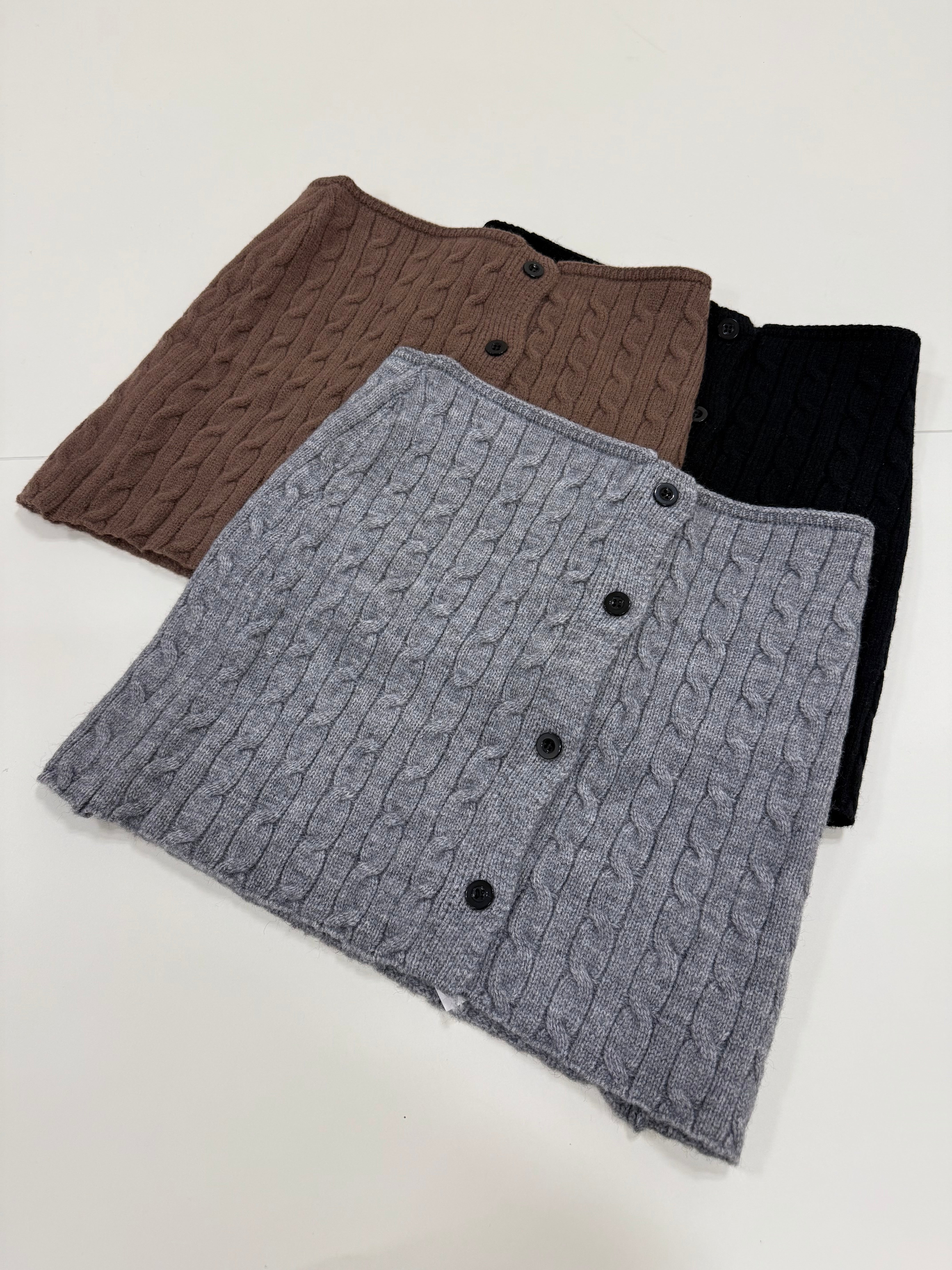 国際配送【Nerd out XU】knit layered skirt / 【ナードアウトエックスユー】ニットレイヤードスカート (3color)